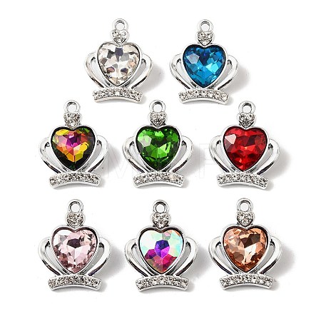 UV Plating Alloy Rhinestone Pendants FIND-A054-03S-1