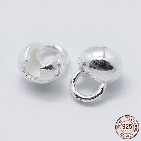 925 Sterling Silver Bead Tips Knot Covers STER-K171-48S-03-1