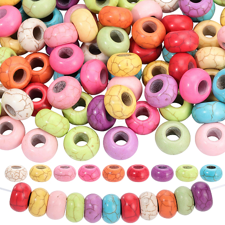 100Pcs Synthetic Turquoise European Beads TURQ-PA0001-04-1