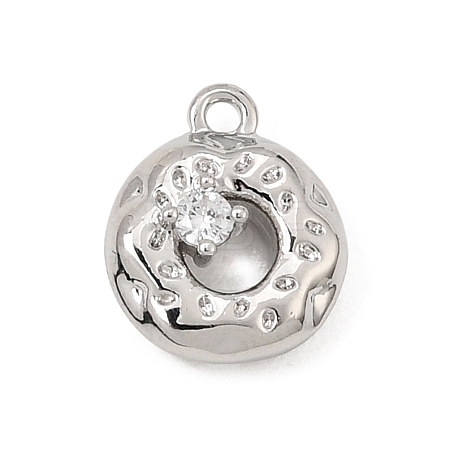 Brass Micro Pave Clear Cubic Zirconia Charms CU-CBA3D76-17P-1
