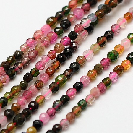 Grade A Natural Multicolor Tourmaline Beads Strands G-A129-2mm-06-1