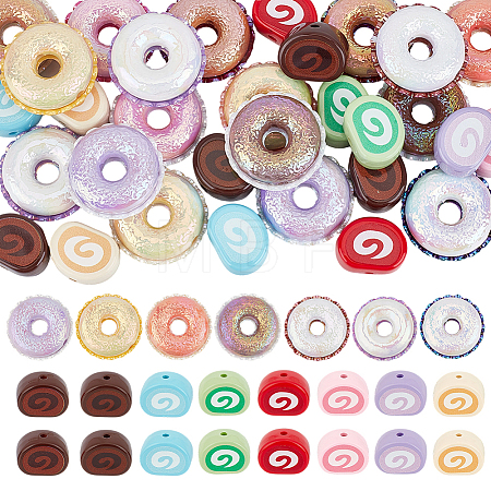 16Pcs 8 Colors Opaque Acrylic Imitation Food Beads OACR-PA0002-19-1