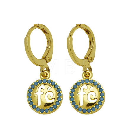Brass Micro Pave Cubic Zirconia Leverback Dangle Earrings WGD91A9-04-1