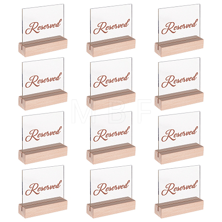 1 Set 12Pcs Transparent Acrylic Guest Reservation Table Number DIY-GO0003-16-1