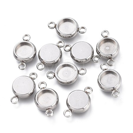 Non-Tarnish 304 Stainless Steel Cabochon Connector Settings STAS-I161-03B-P-1