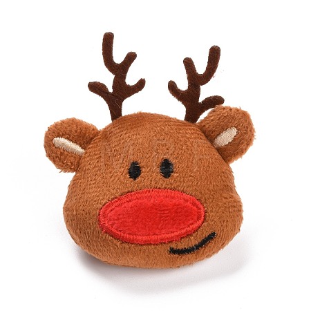 Christmas Deer Cotton & Non-Woven & Velvet Fabric Brooch JEWB-A003-13-1
