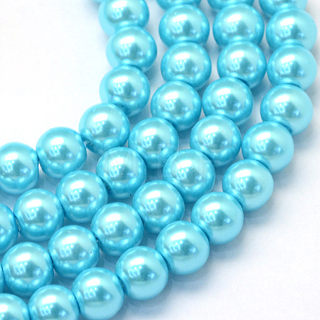 Baking Paint Glass Pearl Bead Strands HY-Q003-3mm-48-1