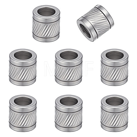 8Pcs 304 Stainless Steel Glazed European Beads STAS-UN0065-07P-1
