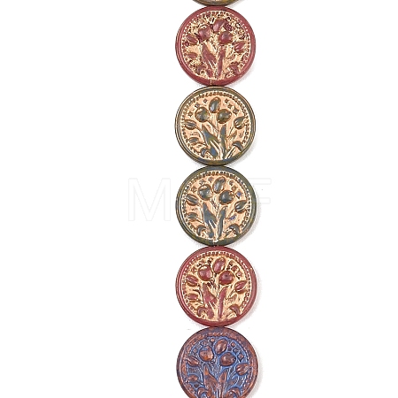 Painted Glass Beads Strands X-GLAA-F133-07G-1