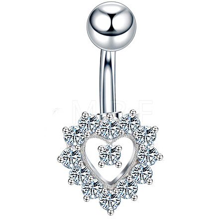 Clear Cubic Zirconia Belly Button Rings WG9960A-07-1