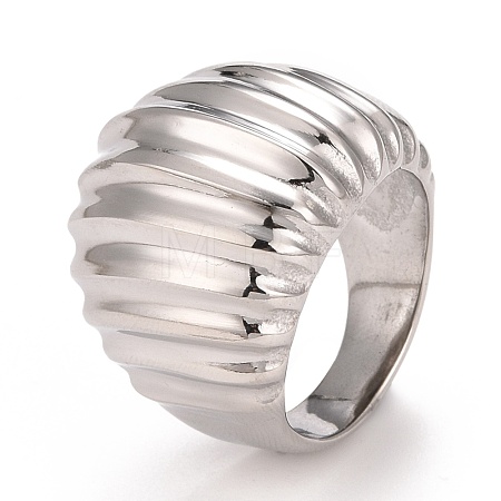 Non-Tarnish 304 Stainless Steel Textured Chunky Ring for Men Women RJEW-B040-17P-1