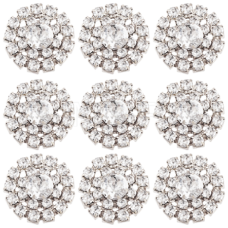 30Pcs Alloy Rhinestone Cabochons ALRI-GA0001-09S-1