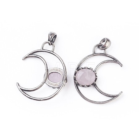 Natural Rose Quartz Pendants G-F639-07G-1