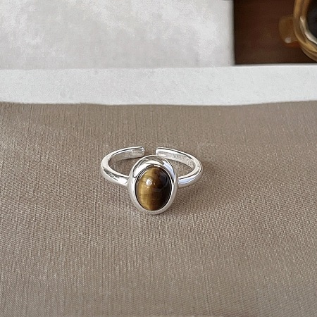 Brass with Tiger Eye Cuff Open Rings FS-WG4ACC0-03-1