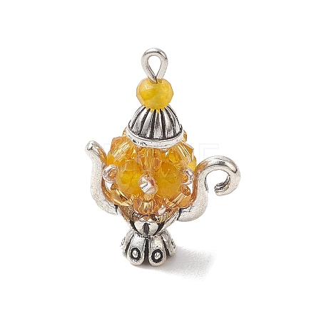 Glass Seed Beaded Pendants PALLOY-MZ01273-03-1