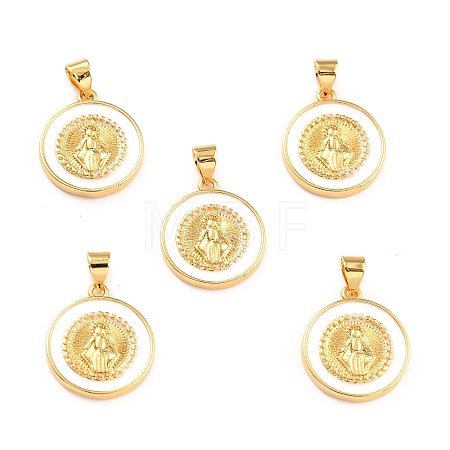 Brass Enamel Pendants KK-P209-03G-02-RS-1