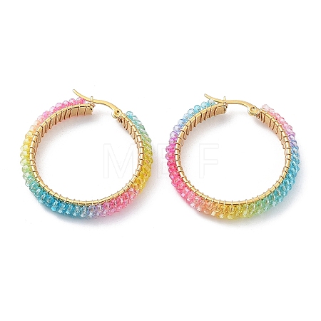 PVD Vacuum Plating 304 Stainless Steel Earrings STAS-D058-11B-G-1