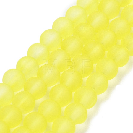 Baking Paint Transparent Glass Bead Strands GLAA-S031-6mm-30-1