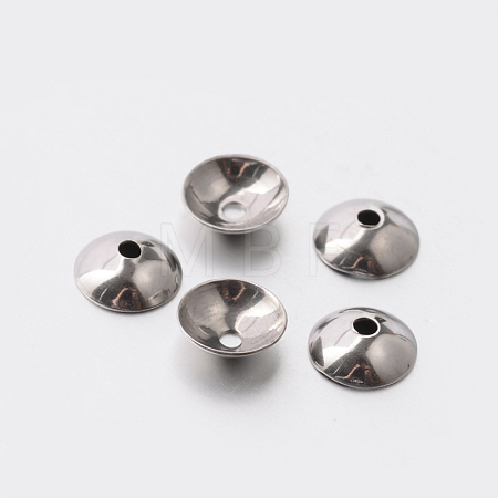 Non-Tarnish Apetalous 201 Stainless Steel Bead Caps X-STAS-E080-03-1