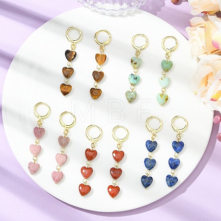 Gemstone Leverback Dangle Earrings for Women EJEW-JE07282-1