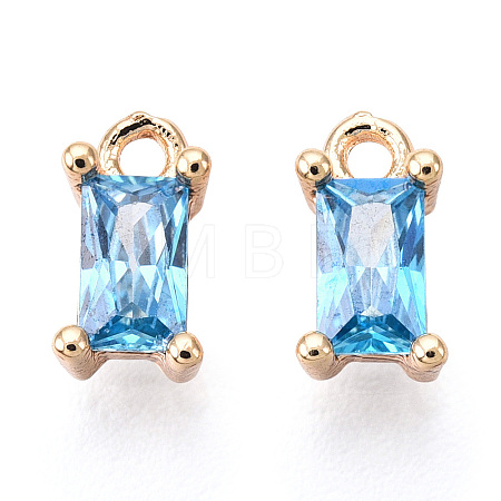 Brass Cubic Zirconia Charms X1-KK-S350-367H-1