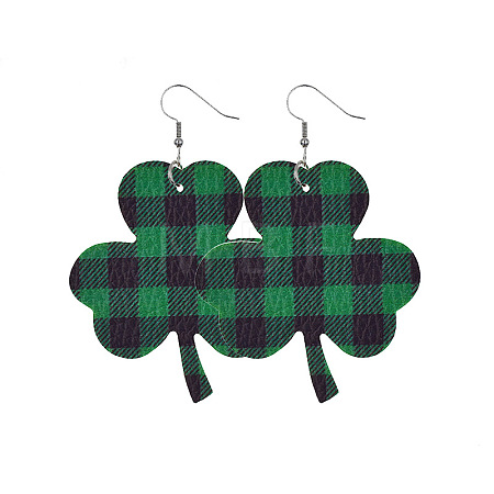 Saint Patrick's Day Imitation Leather Dangle Earrings FS-WG4E1C6-05-1