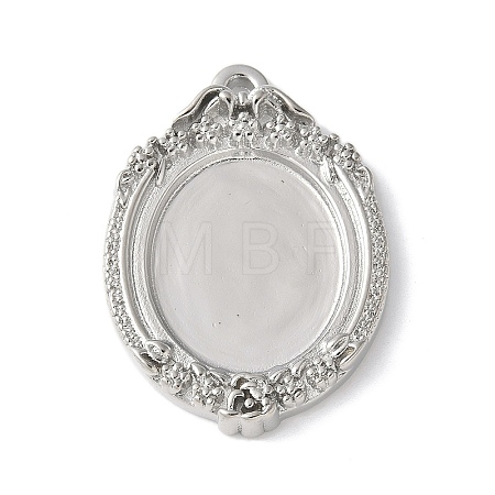 Brass Brass Pendant Cabochon Settings KK-V005-02P-01-1