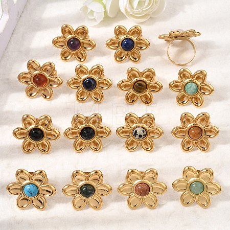 304 Stainless Steel Cuff Open Rings for Women GG-CBA7994-02G-1