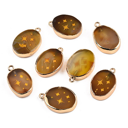 Natural Agate Pendants G-N326-155D-1