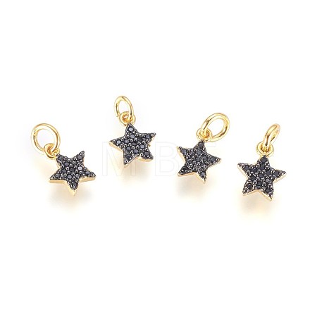 Brass Micro Pave Cubic Zirconia Charms ZIRC-G150-15A-1