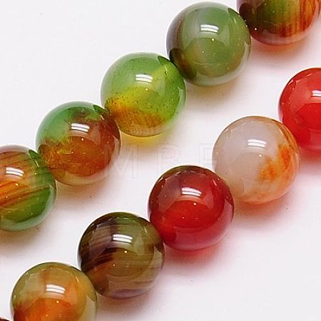 Natural Peacock Agate Beads Strands X-G-G444-10mm-02-1