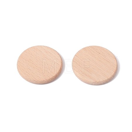 Unfinished Natural Beech Wood Cabochons WOOD-E010-10-1