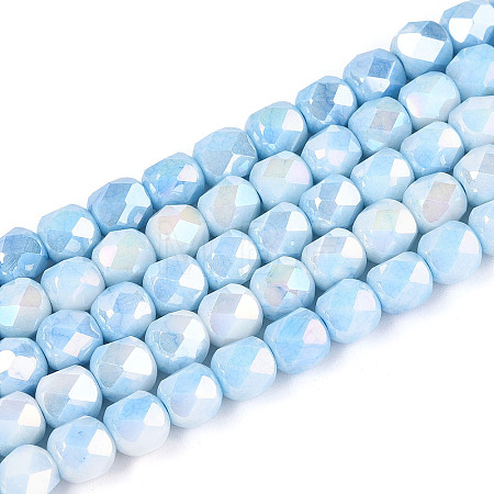 Anti-Tarnish Electroplate Glass Beads Strands GLAA-N057-6mm-01-1