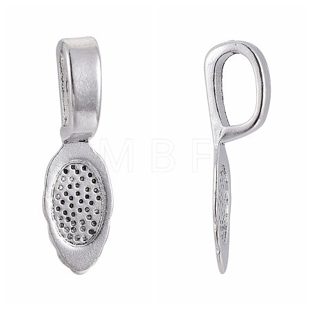 Tibetan Style Alloy Glue-on Flat Pad Bails LF10728Y-NF-1