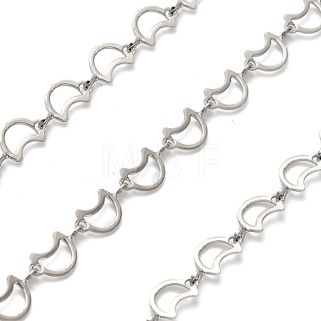304 Stainless Steel Moon Link Chains CHS-A016-73P-A-1