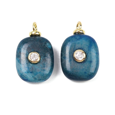 Dyed Natural Blue Agate Pendants KK-B157-42F-08-1
