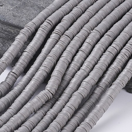 Flat Round Handmade Polymer Clay Beads CLAY-R067-6.0mm-40-1