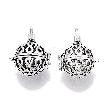 Rack Plating Brass Cage Pendants KK-S751-005AS-1