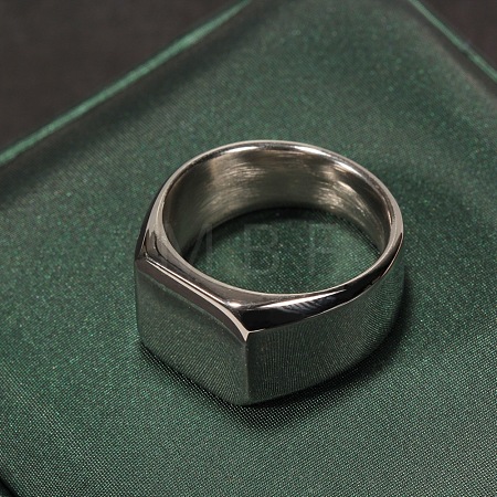 Square 304 Stainless Steel Finger Rings WGB1DFB-19-1