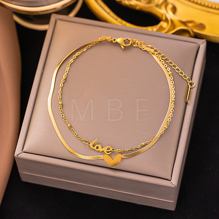 Stainless Steel Alloy Charm Anklets WG33B59-14-1