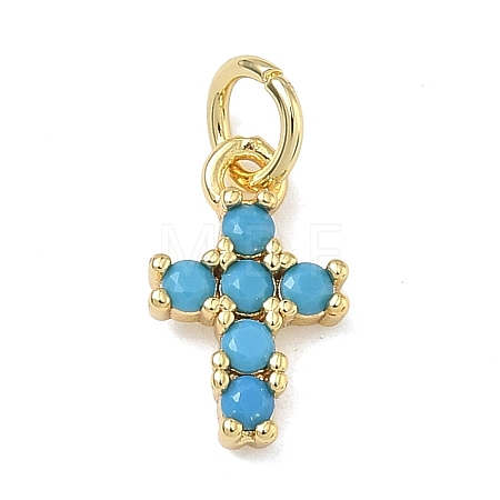 Brass Micro Pave Cubic Zirconia Pendants KK-A293-20G-06-1