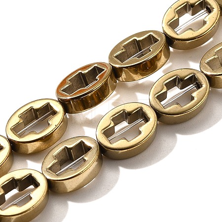 Electroplated Synthetic Non-magnetic Hematite Beads Strands G-L613-Z01-01F-1