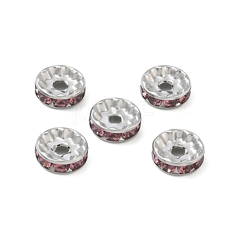 304 Stainless Steel Rhinestone Spacer Beads RB-CBA18B7-01P-01-1