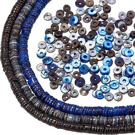 3 Strands 3 Colors Shell Beads Strands SSHEL-NB0001-23-1