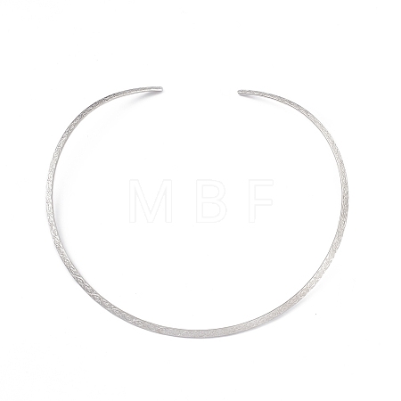 Non-Tarnish 304 Stainless Steel Floral Textured Wire Necklace Making STAS-B036-05P-1