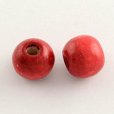 Dyed Natural Wood Beads X-WOOD-Q006-8mm-01-LF-1