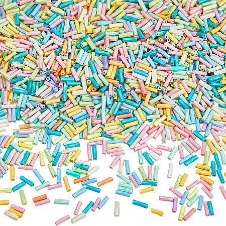60G Baking Paint Glass Tube Beads GLAA-SC0003-43A-1