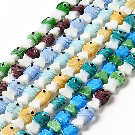Handmade Lampwork Beads Strands LAMP-G154-07-1