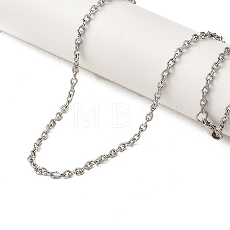 202 Stainless Steel Cable Chain Necklaces STAS-A100-11P-1
