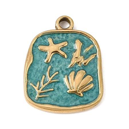 303 Stainless Steel Enamel Pendants SA-CBA9D90-05G-01-1